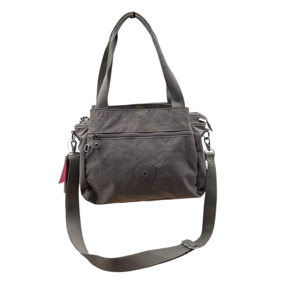 Kipling Elysia Medium Shoulder Bag Grey Gris Nylon‎ Crossbody HB6308 NEW
